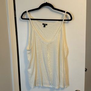 Express cream embellished tank top size XL